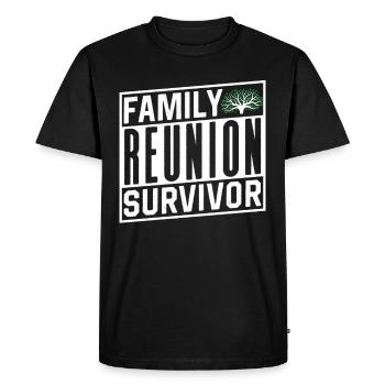 Survivant d’une réunion de famille Équipe Famille - T-shirt Premium bio Homme - noir - Devant - Nico (187cm)