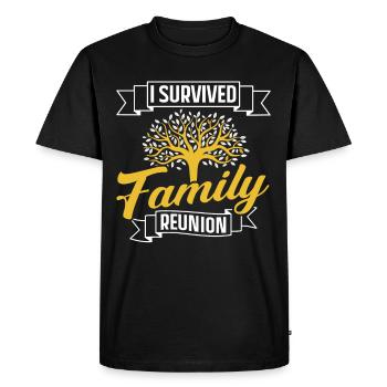 J’ai survécu à une réunion de famille Famille d’équipe - T-shirt Premium bio Homme - noir - Devant - Nico (187cm)