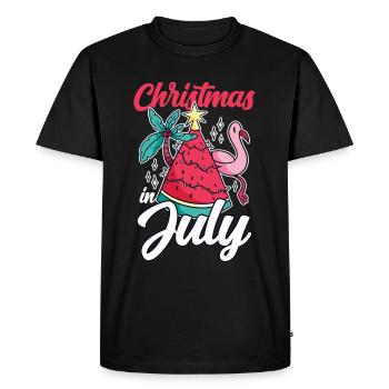Weihnachten Im Juli Christmas In July Santa Humor - Men's Premium Organic T-Shirt - black - Front - Nico (187cm)