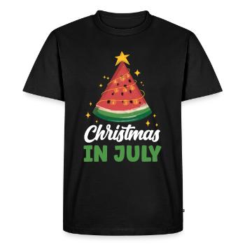 Weihnachten Im Juli Christmas In July Santa Humor - Men's Premium Organic T-Shirt - black - Front - Nico (187cm)