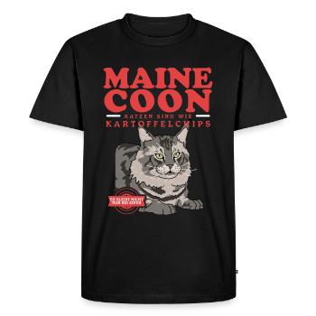 Maine Coon Cat Cat Owner Gift - Men's Premium Organic T-Shirt - black - Front - Nico (187cm)