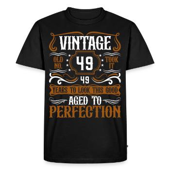 49. Geburtstag Vintage Retro - Männer Premium Bio T-Shirt - Schwarz - Vorne - Nico (187cm)