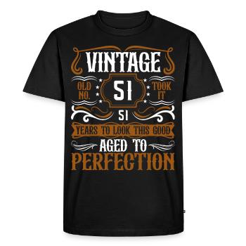 51st Birthday Vintage Retro - Men's Premium Organic T-Shirt - black - Front - Nico (187cm)