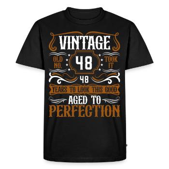 48. Geburtstag Vintage Retro - Männer Premium Bio T-Shirt - Schwarz - Vorne - Nico (187cm)