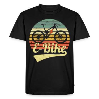 E Bike Retro Vintage E-Bike Mountainbike E-MTB - Men's Premium Organic T-Shirt - black - Front - Nico (187cm)