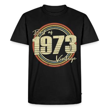 50e anniversaire né en 1973 Best of 1973 - T-shirt Premium bio Homme - noir - Devant - Nico (187cm)