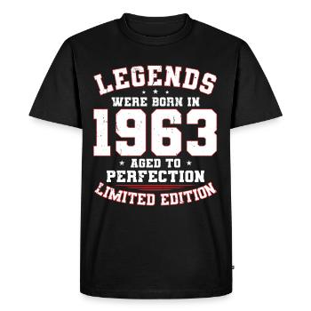 60e anniversaire né en 1963 né en 1963 - T-shirt Premium bio Homme - noir - Devant - Nico (187cm)