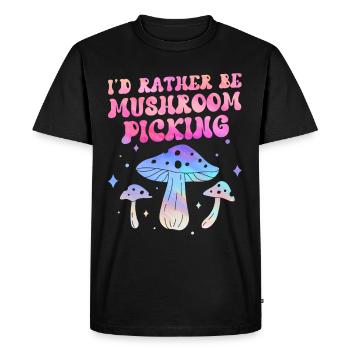 Je préfère cueillir des champignons Cueilleurs de champignons - T-shirt Premium bio Homme - noir - Devant - Nico (187cm)