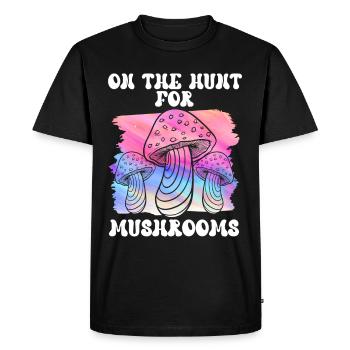 In search of mushrooms Mushroom pickers Mushrooms - Men's Premium Organic T-Shirt - black - Front - Nico (187cm)