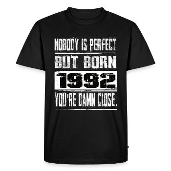 No one is perfect but born 1992 birthday - Men's Premium Organic T-Shirt - black - Front - Nico (187cm)