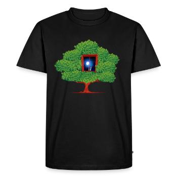 Tree Window Night Abstract - Men's Premium Organic T-Shirt - black - Front - Nico (187cm)