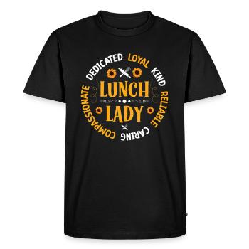 Déjeuner Lady Squad Cafétéria Cantine de l’école - T-shirt Premium bio Homme - noir - Devant - Nico (187cm)