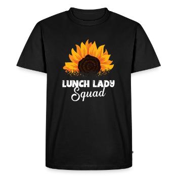 Déjeuner Lady Squad Cafétéria Cantine Tournesol - T-shirt Premium bio Homme - noir - Devant - Nico (187cm)