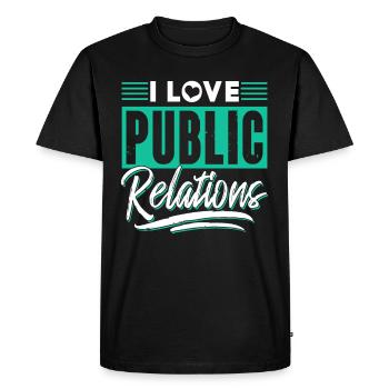 I Love Public Relations Job PR Profession - Men's Premium Organic T-Shirt - black - Front - Nico (187cm)