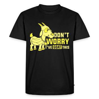Don't worry I have this under control Goat - Men's Premium Organic T-Shirt - black - Front - Nico (187cm)