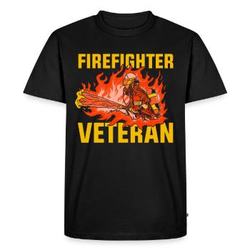 Pompier vétéran Retraite Brigade de pompiers - T-shirt Premium bio Homme - noir - Devant - Nico (187cm)