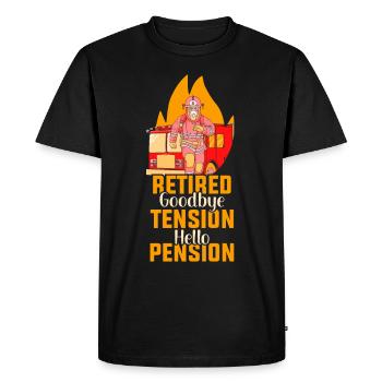 In retirement Goodbye excitement Hello pension pensioner - Men's Premium Organic T-Shirt - black - Front - Nico (187cm)
