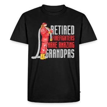 Retired firefighters are great grandpa's grandpa - Men's Premium Organic T-Shirt - black - Front - Nico (187cm)