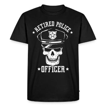 Retired police officer Retired police officer Pensioner - Men's Premium Organic T-Shirt - black - Front - Nico (187cm)