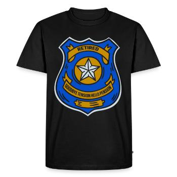 In retirement Goodbye Tension Hello Pension Police - Men's Premium Organic T-Shirt - black - Front - Nico (187cm)