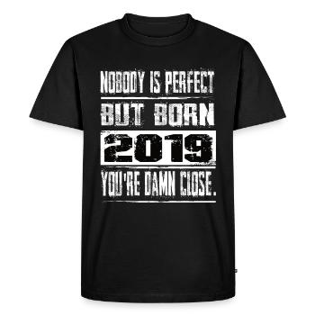 No one is perfect but born 2019 birthday - Men's Premium Organic T-Shirt - black - Front - Nico (187cm)