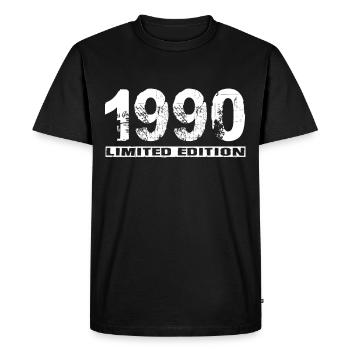 Limited Edition 1990 - Men's Premium Organic T-Shirt - black - Front - Nico (187cm)
