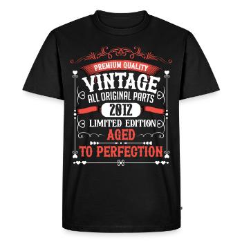 2012 Année de naissance Né Anniversaire Vintage - T-shirt Premium bio Homme - noir - Devant - Nico (187cm)