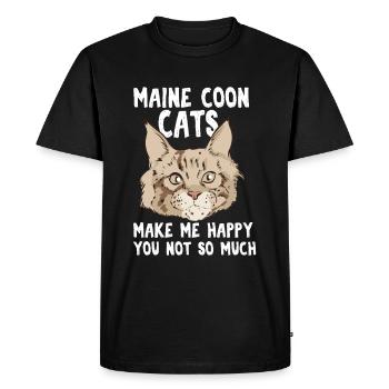 Les chats Maine Coon me rendent heureux pas tellement - T-shirt Premium bio Homme - noir - Devant - Nico (187cm)