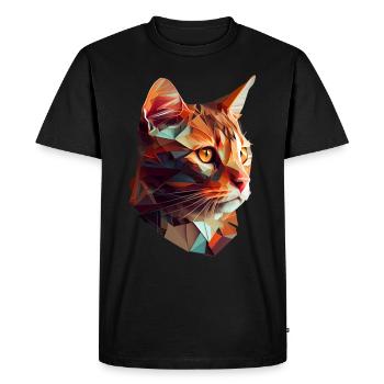 Cat Cats Kitten Polygon Cat - Men's Premium Organic T-Shirt - black - Front - Nico (187cm)