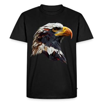 Conception polygonale cool avec un pygargue à tête blanche - T-shirt Premium bio Homme - noir - Devant - Nico (187cm)