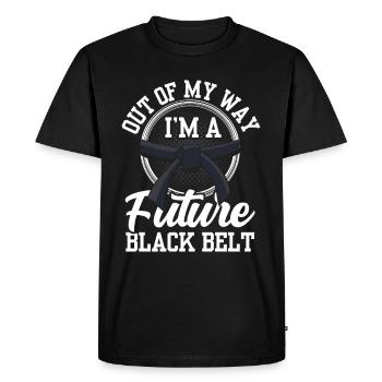 Out of the way am a future black belt Gur - Men's Premium Organic T-Shirt - black - Front - Nico (187cm)