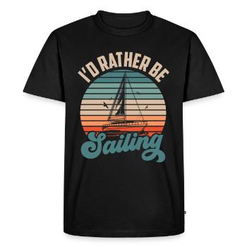I would rather sail captain sailor sailboat - Men's Premium Organic T-Shirt - black - Front - Nico (187cm)