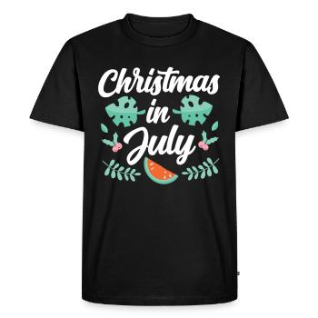 Weihnachten Im Juli Christmas In July Humor Santa - Men's Premium Organic T-Shirt - black - Front - Nico (187cm)