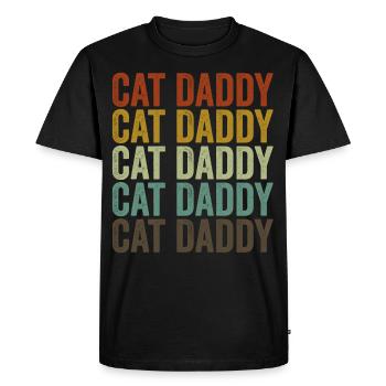 Cat Daddy Father's Day Cat - Men's Premium Organic T-Shirt - black - Front - Nico (187cm)