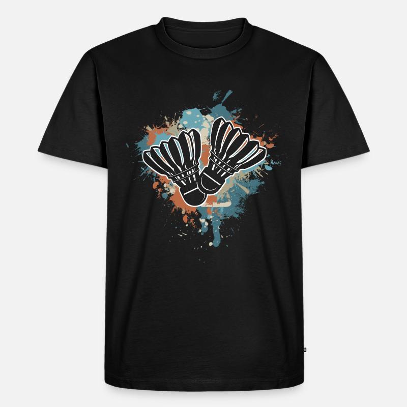 Badminton - Männer Premium Bio T-Shirt - Schwarz