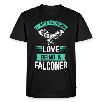 Fauconnerie Chasse Décapage Chasse Fauconnerie Cadeau - T-shirt Premium bio Homme - noir - Devant - Nico (187cm)