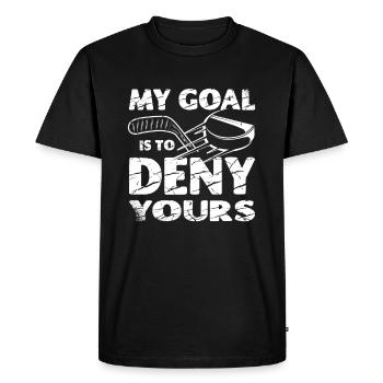 Mon objectif est de devenir votre gardien de but de sports de glace - T-shirt Premium bio Homme - noir - Devant - Nico (187cm)