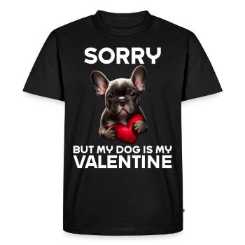 Désolé, mais mon chien est mon Valentin - T-shirt Premium bio Homme - noir - Devant - Nico (187cm)