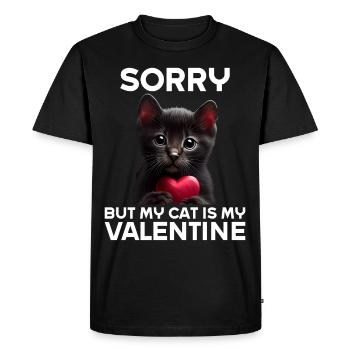 Désolé, mais mon chat est mon Valentin - T-shirt Premium bio Homme - noir - Devant - Nico (187cm)