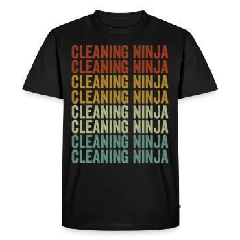 Cleaning Ninja School Caretaker Cleaning Ninja - Men's Premium Organic T-Shirt - black - Front - Nico (187cm)