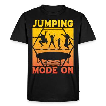 Jumping Mode on - Men's Premium Organic T-Shirt - black - Front - Nico (187cm)