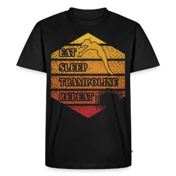 Eat Sleep Trampoline Repeat - Men's Premium Organic T-Shirt - black - Front - Nico (187cm)