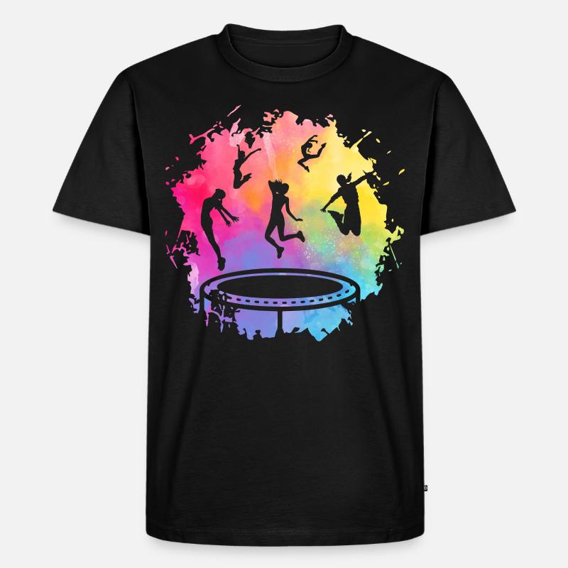 Trampolin - Männer Premium Bio T-Shirt - Schwarz