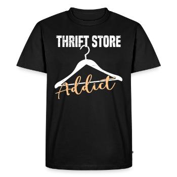Magasin d’occasion Eco Hipster d’occasion - T-shirt Premium bio Homme - noir - Devant - Nico (187cm)