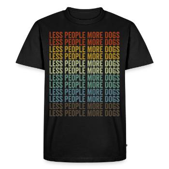 Moins de gens plus de chiens amoureux des chiens Hundeli - T-shirt Premium bio Homme - noir - Devant - Nico (187cm)