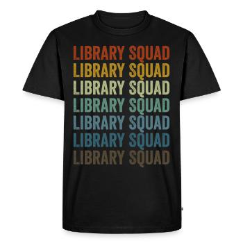 Library Squad Book Lovers Readers Bibliothécaires - T-shirt Premium bio Homme - noir - Devant - Nico (187cm)