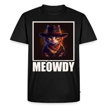Meowdy Funny cat Meme for Cat Lovers - Men's Premium Organic T-Shirt - black - Front - Nico (187cm)