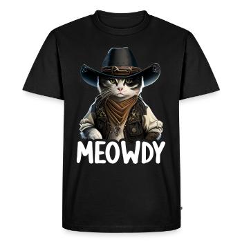 Meowdy Funny cat Meme for Cat Lovers - Men's Premium Organic T-Shirt - black - Front - Nico (187cm)