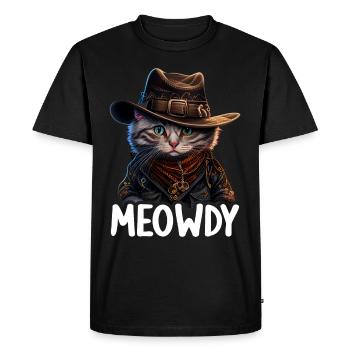 Meowdy Funny cat Meme for Cat Lovers - Men's Premium Organic T-Shirt - black - Front - Nico (187cm)