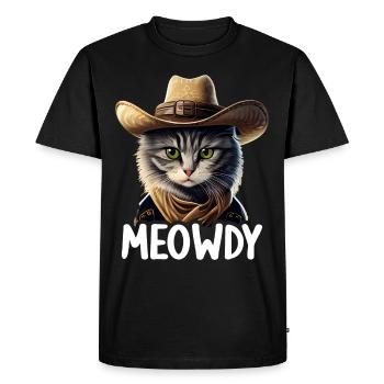 Meowdy Funny cat Meme for Cat Lovers - Men's Premium Organic T-Shirt - black - Front - Nico (187cm)